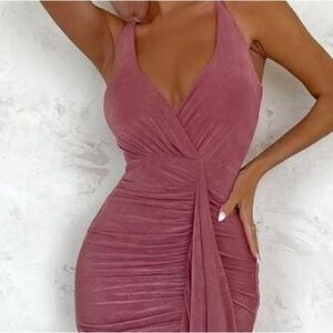 Club L London Strapless Dusty Pink Dress